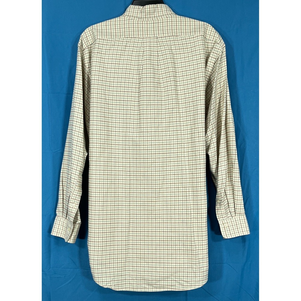RALPH LAUREN POLO Ivory Graph Check DRESS SHIRT Sleeves Hemmed 2" Shorter 16-33 - Picture 5 of 6